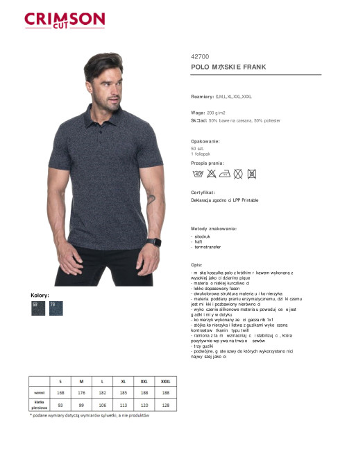 Purpurrot geschnittenes HERREN-POLO FRANK BLACK RAIN, Stickerei, Logodruck