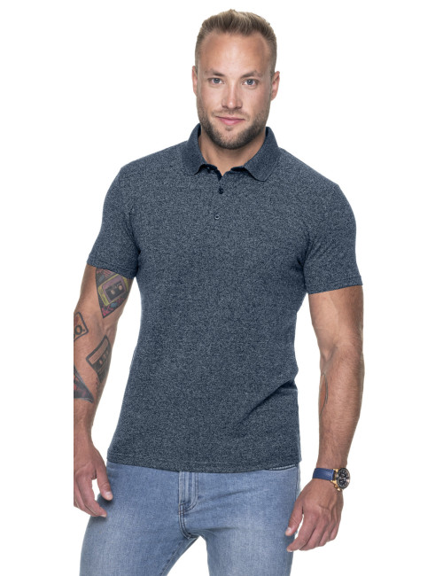 Karmesinrot geschnittenes HERREN-POLO FRANK NAVY BLUE RAIN zum Bedrucken, Logo, Sticken