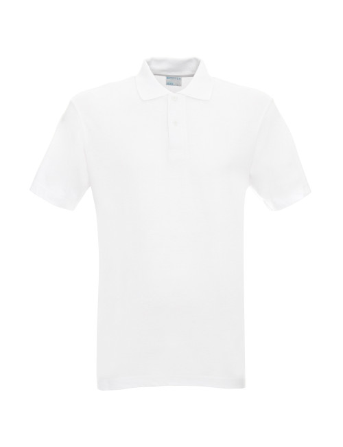 GEFFER POLO Men`s 400 WHITE DTG print silkscreen embroidery logo transfer