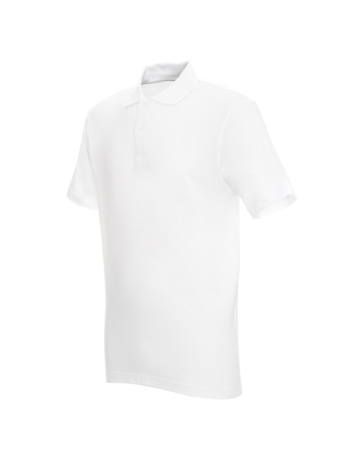 GEFFER POLO Men`s 400 WHITE DTG print silkscreen embroidery logo transfer
