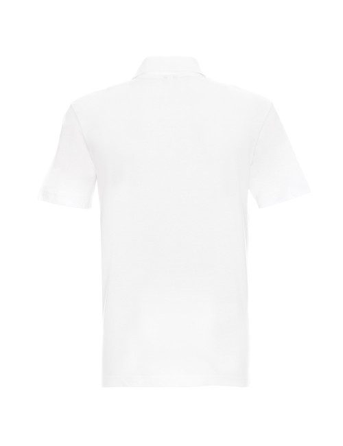GEFFER POLO Men`s 400 WHITE DTG print silkscreen embroidery logo transfer