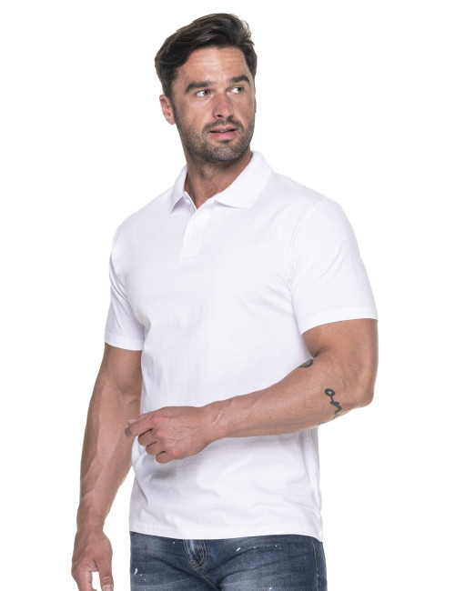 GEFFER POLO Herren 400 WEISS DTG-Druck, Siebdruck, Stickerei, Logoübertragung