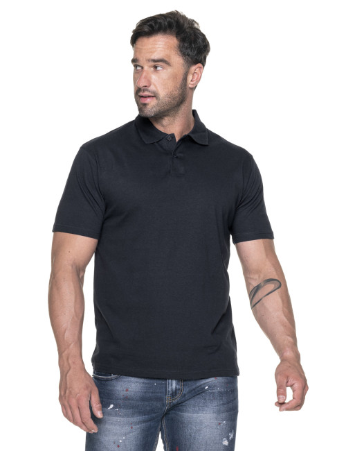 GEFFER POLO Herren 400 SCHWARZ Stickdruck, Siebdruck, Logo, DTF-Transfer