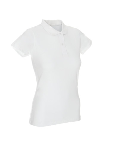 Geffer POLO Damen 450 WEISS mit Logo, Stickerei, Aufdruck