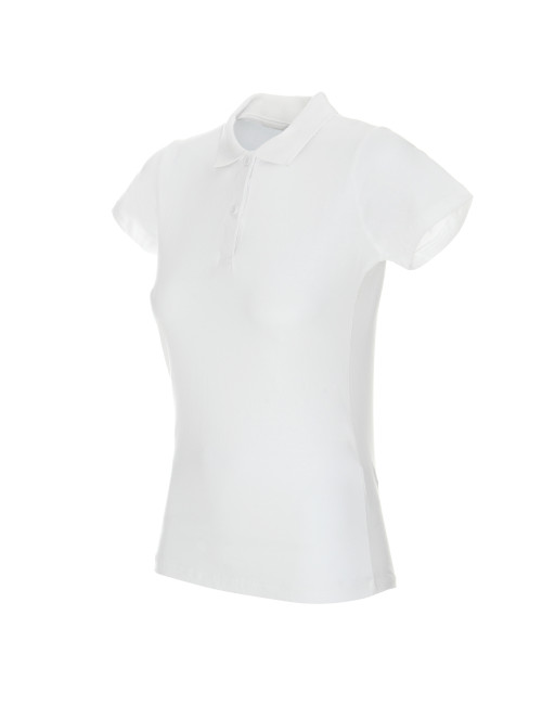 Geffer POLO Women`s 450 WHITE with logo, embroidery, print