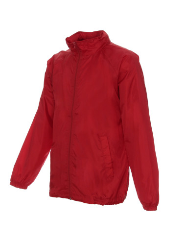 Promostars Herren WINDBREAKER JACKET ROT DTG-Print-Logo-Siebdruck