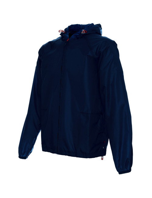 Promostars Herren SHELTER LONG JACKET, MARINEBLAU, Stickerei, Siebdruck