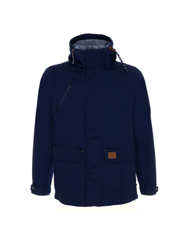 CRIMSON CUT HERREN-CARTER-JACKE, MARINEBLAU, Druck, Stickerei, Siebdruck, Logo