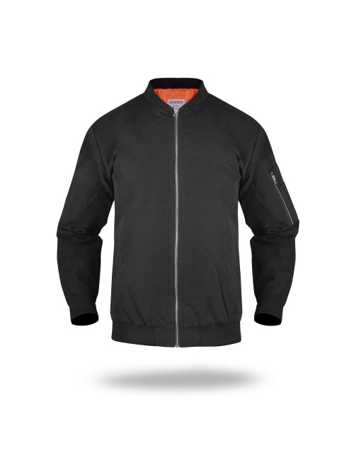 CRIMSON CUT HERREN-BOMBERJACKE, SCHWARZ, Stickerei, Siebdruck, Logo