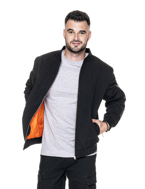 CRIMSON CUT HERREN-BOMBERJACKE, SCHWARZ, Stickerei, Siebdruck, Logo