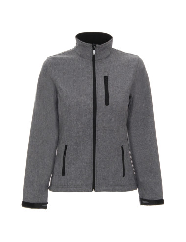 Promostars Damen JACKET BREEZE GREY MELANGE Stickerei DTF Siebdruck