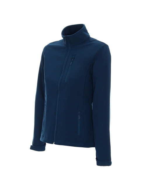 Promostars Damen BREEZE JACKET DUNKELBLAU mit siebgedrucktem Logo