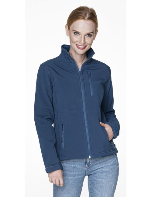 Promostars Damen BREEZE JACKET DUNKELBLAU mit siebgedrucktem Logo