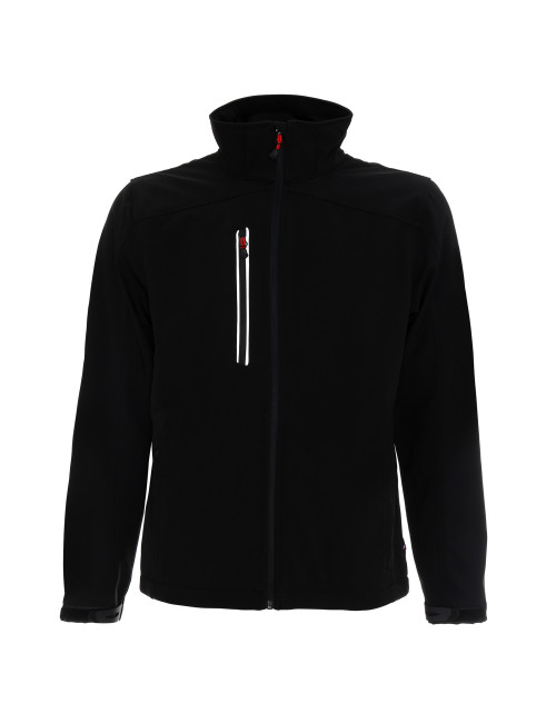 Promostars Herren MISSION JACKET SCHWARZ Stickerei DTF-Druck, Siebdruck-Logo