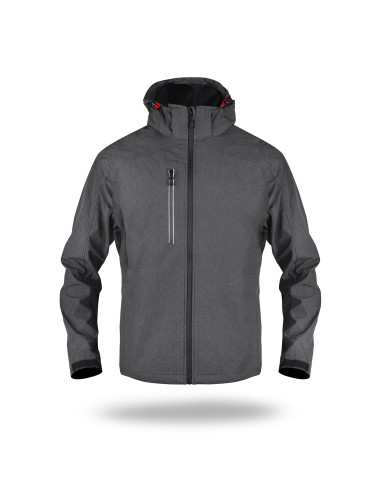 CRIMSON CUT HERRENJACKE MISSION DUNKELGRAU MELANGE/SCHWARZ Logo-Stickerei