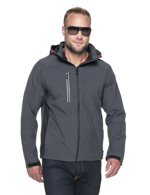 CRIMSON CUT HERRENJACKE MISSION DUNKELGRAU MELANGE/SCHWARZ Logo-Stickerei