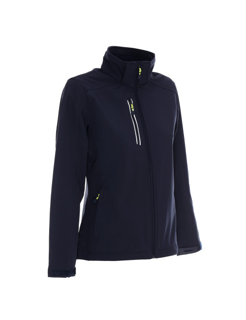 CRIMSON CUT Damen-AMBITION-JACKE, MARINEBLAUE Stickerei, Siebdruck, Logo