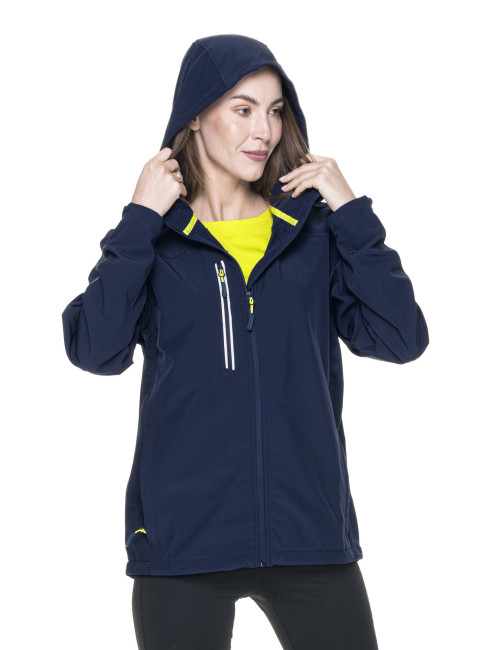 CRIMSON CUT Damen-AMBITION-JACKE, MARINEBLAUE Stickerei, Siebdruck, Logo