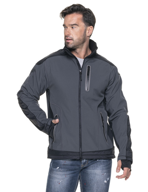 Promostars Men`s JACKET STORM DARK GRAPHITE/BLACK logo, print, embroidery