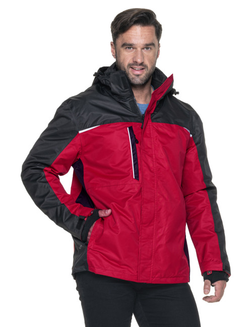 Promostars Men`s JACKET HIKE DARK RED/BLACK embroidery logo print