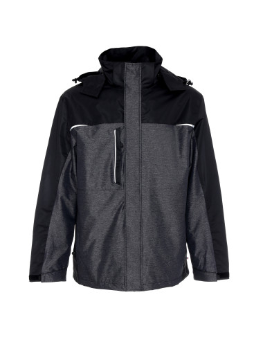 Promostars Men`s JACKET HIKE DARK GRAY MELANGE/BLACK embroidery print