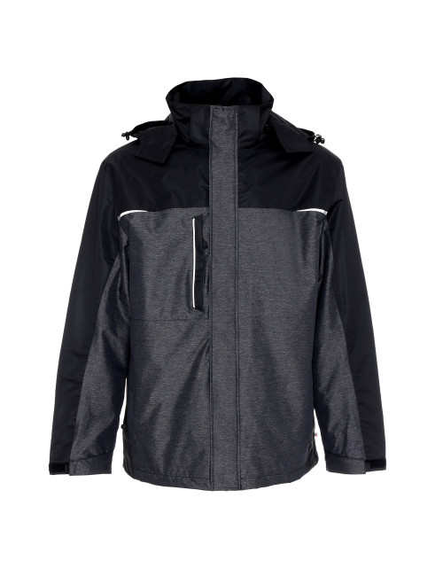 Promostars Herren HIKE JACKET DARK GREY MELANGE/BLACK Stickereidruck