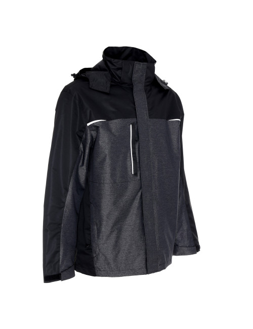 Promostars Herren HIKE JACKET DARK GREY MELANGE/BLACK Stickereidruck