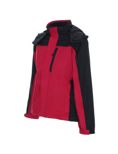 Promostars LADIES` HIKE Damen JACKE DUNKELROT/SCHWARZ Logo-Stickerei