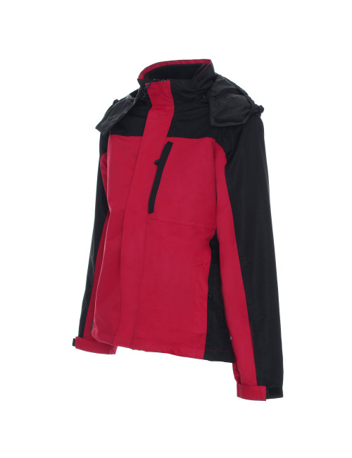 Promostars LADIES` HIKE Damen JACKE DUNKELROT/SCHWARZ Logo-Stickerei