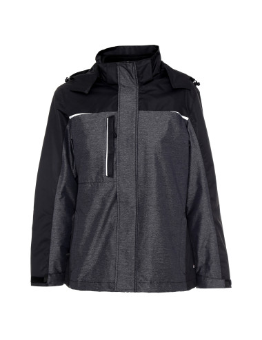 Promostars Women`s JACKET LADIES` HIKE DARK GRAY MELANGE/BLACK Embroidery