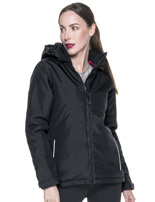 Promostars Damen WOOD JACKET SCHWARZ Stickerei DTG-Druck, Siebdruck-Logo