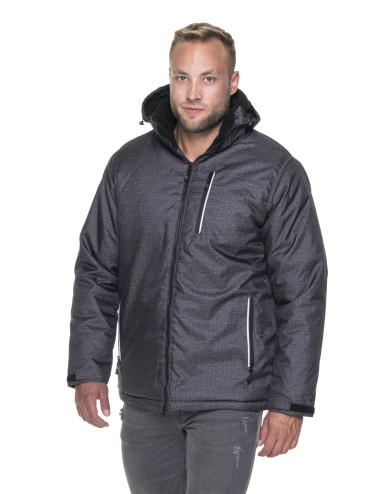 Promostars Men`s JACKET NEW FOREST DARK GRAY MELANGE silkscreen print