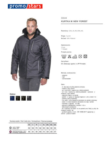 Men`s new forest jacket dark gray melange Promostars