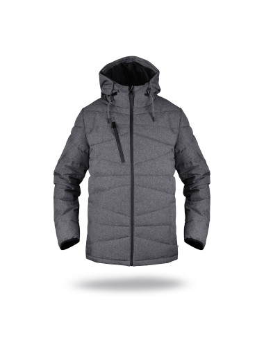 CRIMSON CUT HERRENJACKE STITCH DEEP GREY MELANGE DTF-Druckstickerei