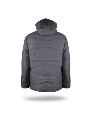 CRIMSON CUT HERRENJACKE STITCH DEEP GREY MELANGE DTF-Druckstickerei