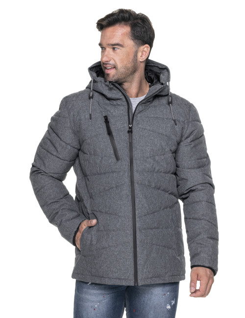 CRIMSON CUT HERRENJACKE STITCH DEEP GREY MELANGE DTF-Druckstickerei