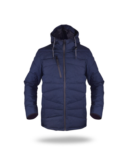 Promostars Men`s JACKET STITCH DARK NAVY MELANGE embroidery print