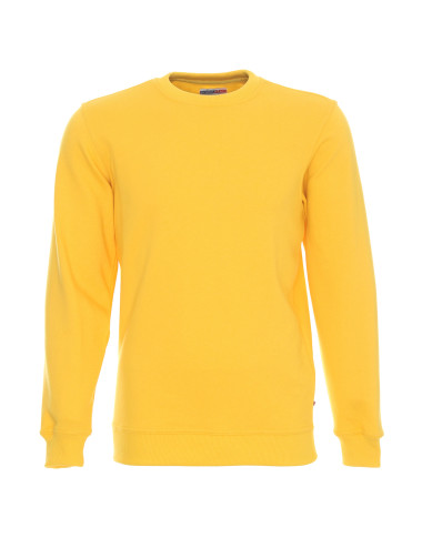 Promostars Herren-SWEATSHIRT WEEKEND YELLOW mit DTG-Stickerei und Siebdruck-Logo