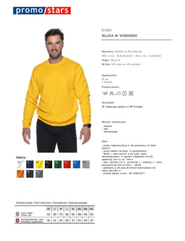Men`s sweatshirt weekend yellow Promostars
