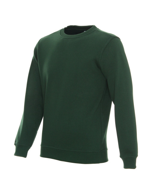 Promostars Herren-SWEATSHIRT WEEKEND GREEN BOTTLE mit aufgesticktem Siebdruck-Logo