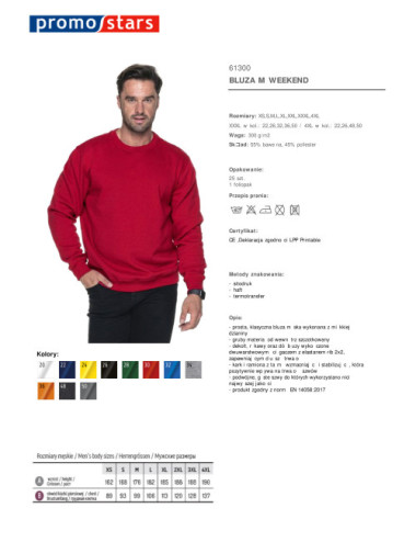 Men`s sweatshirt weekend red Promostars