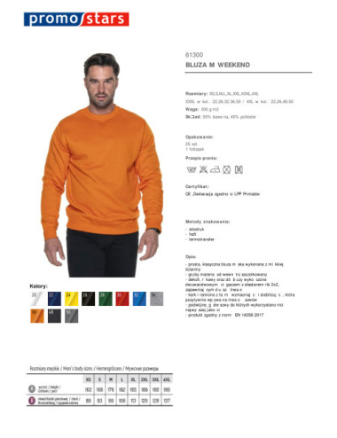Men`s sweatshirt weekend orange Promostars