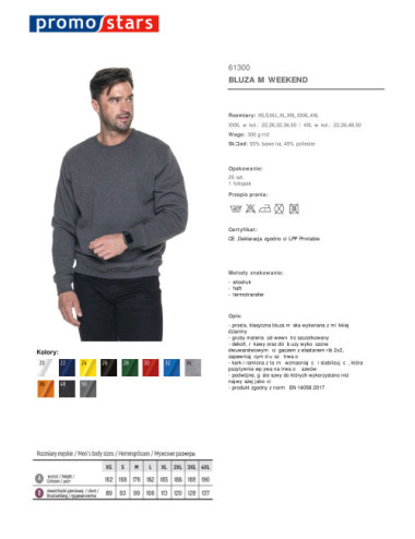 Men`s sweatshirt weekend dark gray melange Promostars