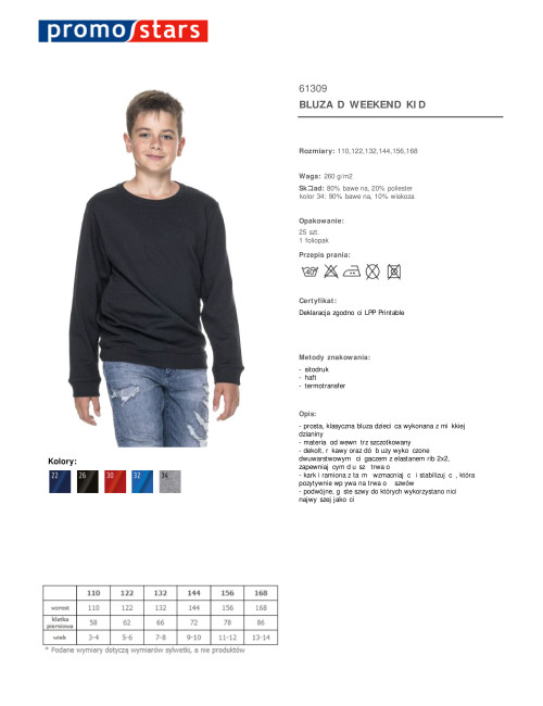 Promostars Damen-SWEATSHIRT WEEKEND KID BLACK mit Stickerei und Siebdruck-Logo