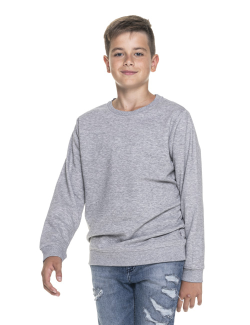 Promostars Women`s SWEATSHIRT WEEKEND KID LIGHT GRAY MELANGE embroidery print