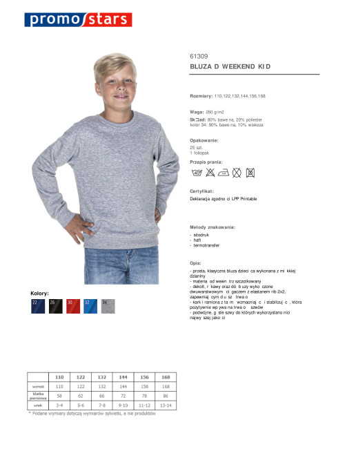 Promostars Damen SWEATSHIRT WEEKEND KID HELLGRAU MELANGE mit Stickereidruck