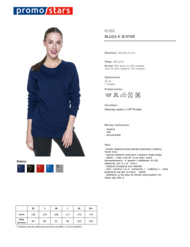 Schwester-Sweatshirt für Damen, marineblau Promostars