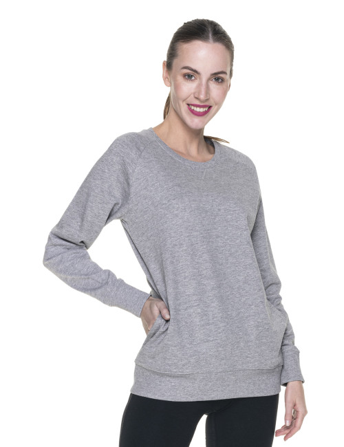 Promostars SISTER SWEATSHIRT für Damen, HELLGRAU MELANGE, Stickerei, Siebdruck
