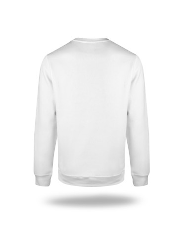 Geffer Herren SWEATSHIRT 600 WEISS mit eigener Stickerei, Logo