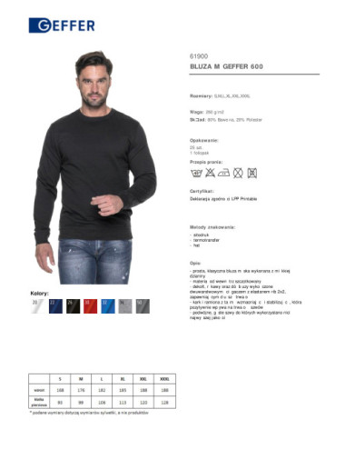 Herren-Sweatshirt 600 schwarz Geffer